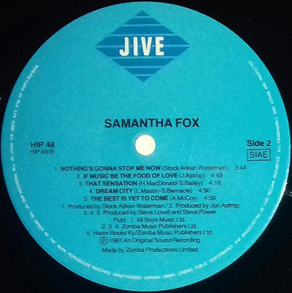Samantha Fox – Samantha Fox (LP, Album, Italy - 1987)