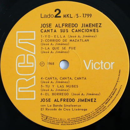 José Alfredo Jiménez, Banda El Recodo De Crúz Lizárraga – Canta Sus Exitos (LP, Compilation, Mexico - 1969)