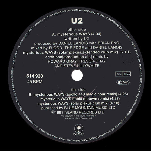 U2 – Mysterious Ways (12", Germany - 1991)