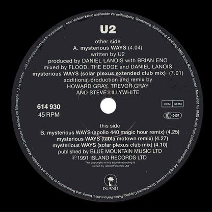 U2 – Mysterious Ways (12", Germany - 1991)