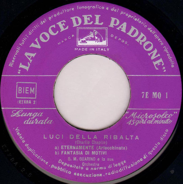 Gian Mario Guarino E La Sua Orchestra – Peter Pan / Luci Della Ribalta (7", Italy - 1958)