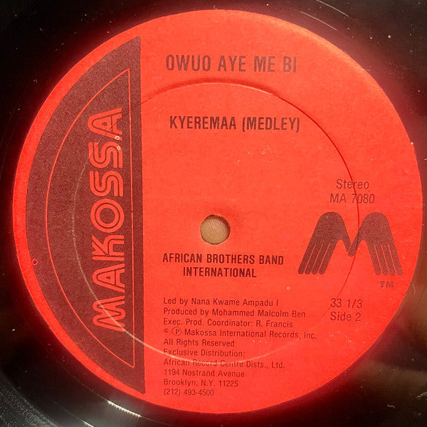 African Brothers – Owuo Aye Me Bi (LP, Album, US - 1982)