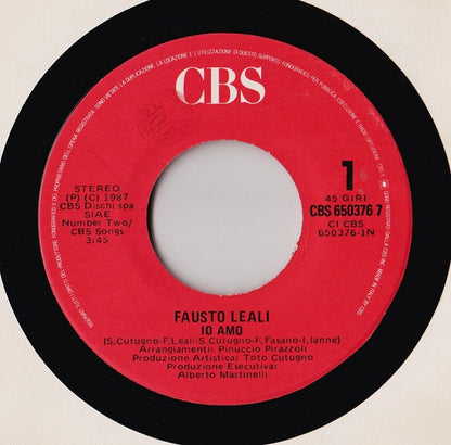 Fausto Leali – Io Amo  (7", Italy - 1987)