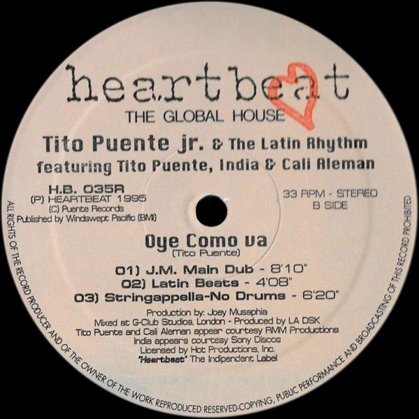 Tito Puente Jr. & The Latin Rhythm – Oye Como Va (Remixes) (12", Italy - 1995)