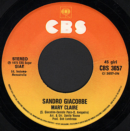 Sandro Giacobbe – Io Prigioniero (7", Italy - 1975)