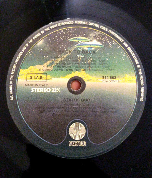 Status Quo – Back To Back (LP, Album, Italy - 1983)