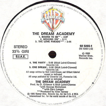 The Dream Academy – The Dream Academy (LP, Album, Italy - 1985)