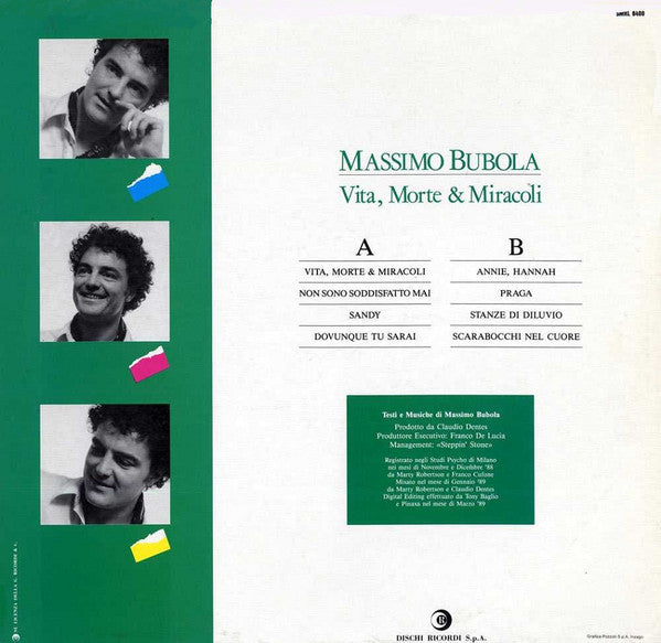 Massimo Bubola – Vita, Morte & Miracoli (LP, Album, Italy - 1989)