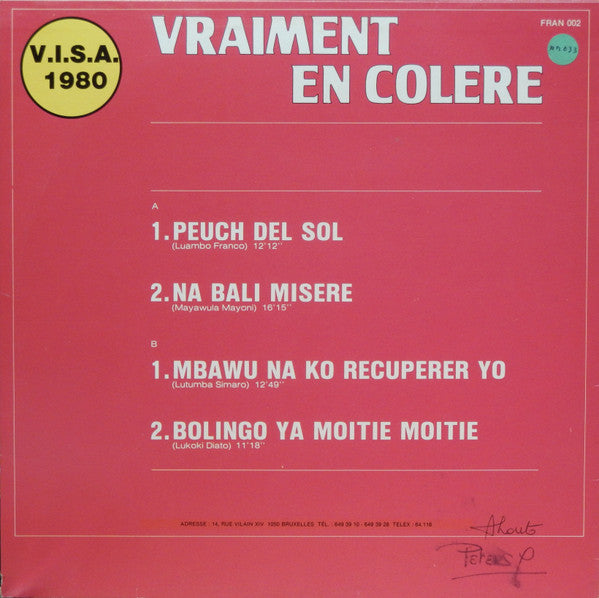 Franco, Orchestre T.P.O.K. Jazz – On Entre O.K. On Sort K.O. (Volume 2) (LP, France - 1980)