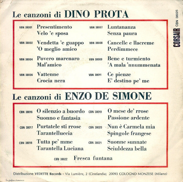 Dino Prota – Guappo 'E 33 / 'A Fine D'O Festino (7", Italy - 1969)