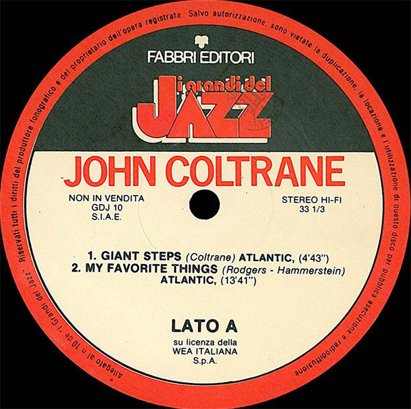 John Coltrane – John Coltrane (LP, Repress, Compilation, Italy - 1981)