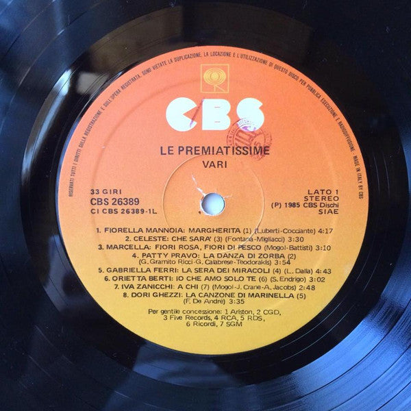 Various – Premiatissima '84 - Le Premiatissime (LP, Compilation, Italy - 1985)