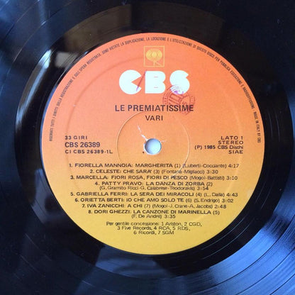 Various – Premiatissima '84 - Le Premiatissime (LP, Compilation, Italy - 1985)