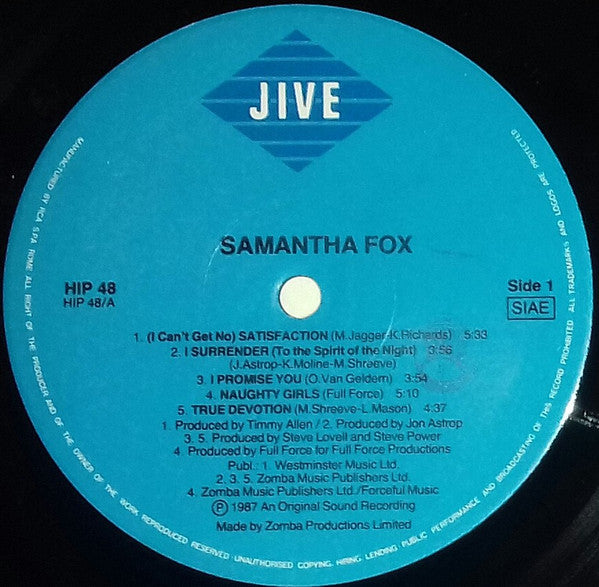Samantha Fox – Samantha Fox (LP, Album, Italy - 1987)