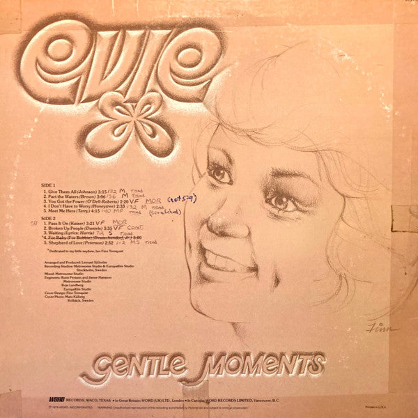 Evie (2) – Gentle Moments (LP, US - 1976)