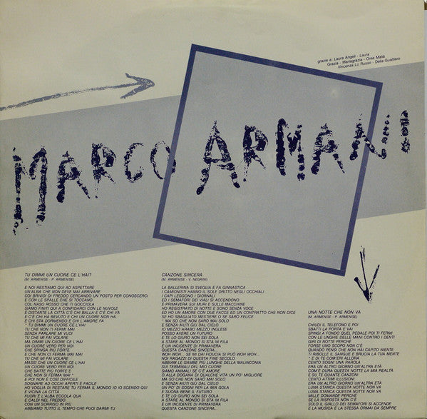Marco Armani – Le Cose Che Vanno Lontano (LP, Album, Italy - 1985)