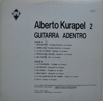 Alberto Kurapel – Guitarra Adentro (LP, Album, Canada - 1977)