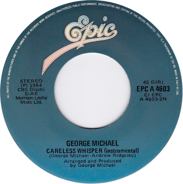 George Michael – Careless Whisper (7", Italy - 1984)