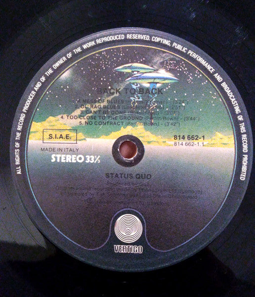 Status Quo – Back To Back (LP, Album, Italy - 1983)