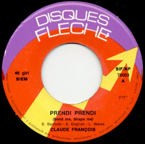 Claude François – Prendi Prendi (7", Italy - 1968)