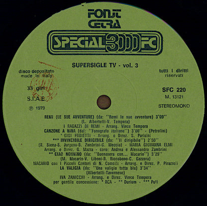 Various – Supersigle TV Volume 3 (LP, Compilation, Italy - 1979)