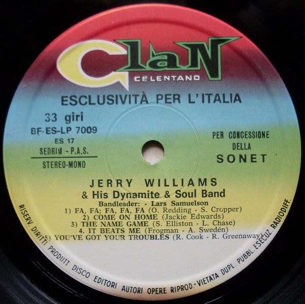 Jerry Williams & His Dynamite & Soul Band – Power Of Soul (LP, Album, Italy - 1968)