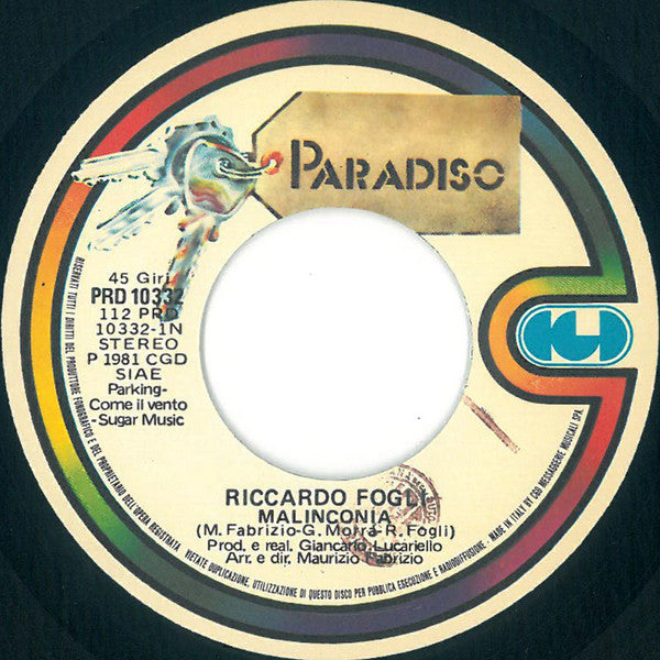 Riccardo Fogli – Malinconia  (7", Italy - 1981)