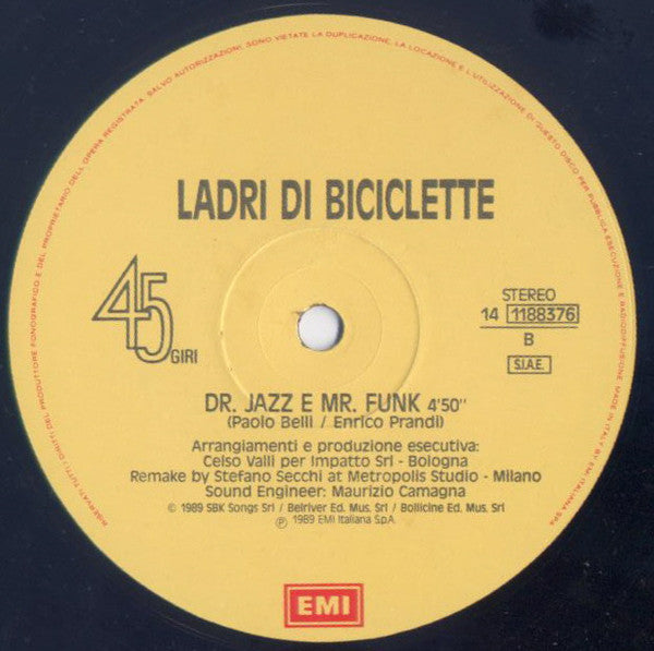 Ladri Di Biciclette – Dr. Jazz E Mr. Funk (Remix Version) (12", Italy - 1989)