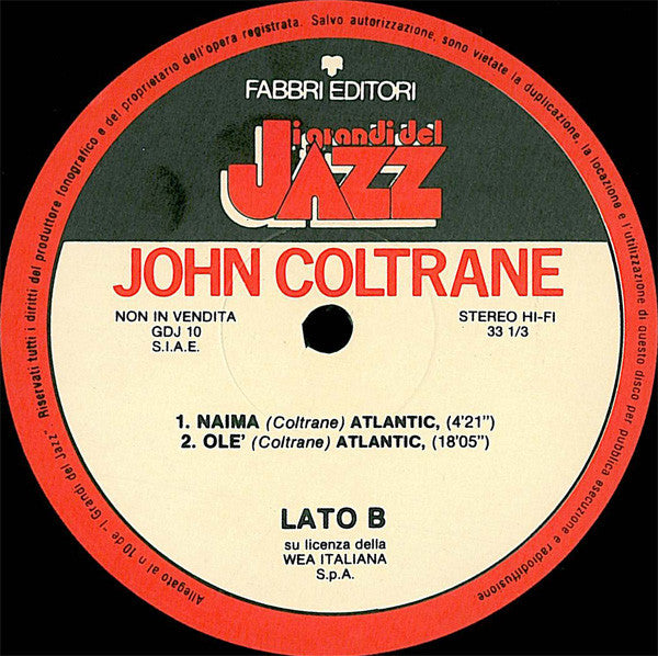 John Coltrane – John Coltrane (LP, Repress, Compilation, Italy - 1981)