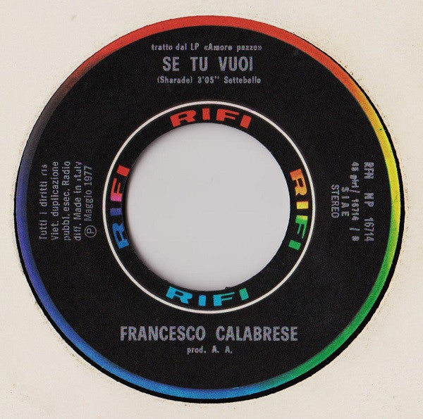 Francesco Calabrese – Love Me... (7", Italy - 1977)