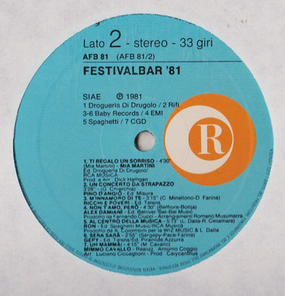 Various – Festivalbar 81 (LP, Compilation, Italy - 1981)