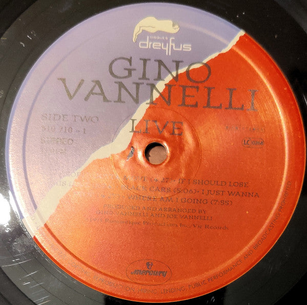 Gino Vannelli – Live (LP, Album, Europe - 1991)