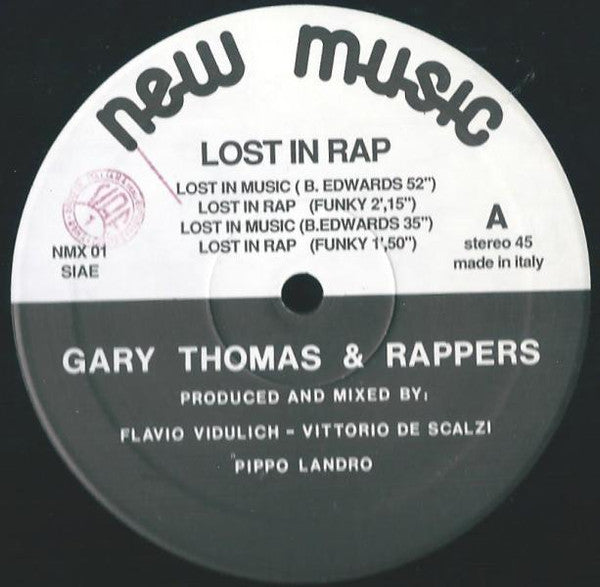 Gary Thomas & Rappers – Lost In Rap (12", Italy - 1987)