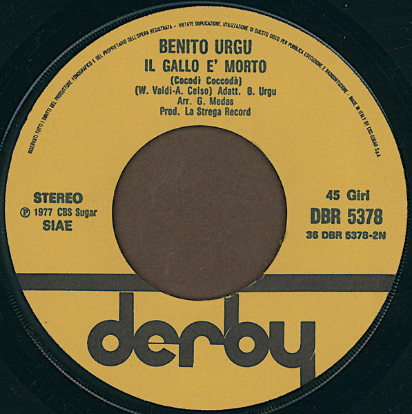 Benito Urgu – Sexy Fonni / Il Gallo È Morto (7", Italy - 1977)