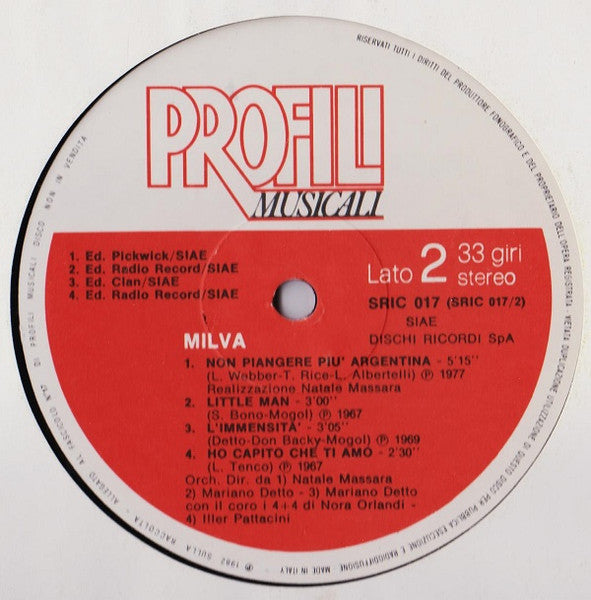 Milva – Milva (LP, Compilation, Italy - 1982)