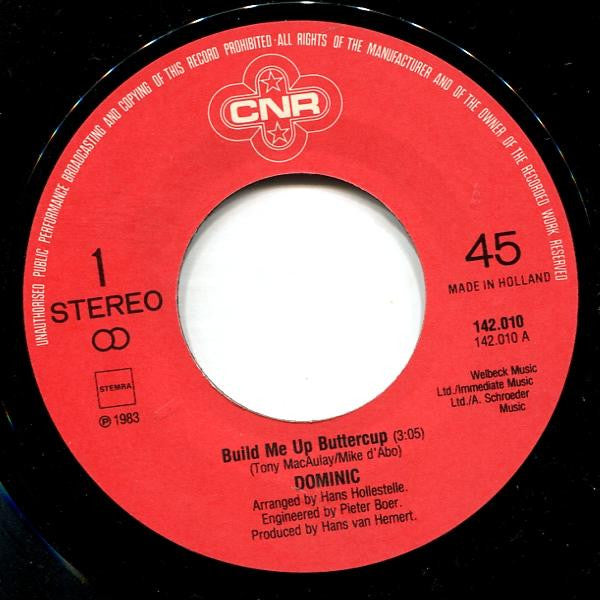 Dominic Grant – Build Me Up Buttercup  (7", Netherlands - 1983)