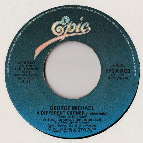 George Michael – A Different Corner (7", Italy - 1986)