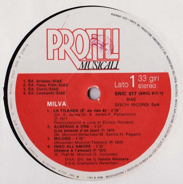 Milva – Milva (LP, Compilation, Italy - 1982)