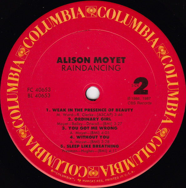 Alison Moyet – Raindancing (LP, Album, US - 1987)