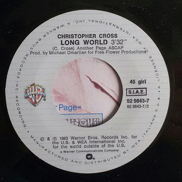 Christopher Cross – All Right (7", Italy - 1983)
