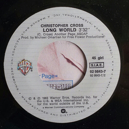 Christopher Cross – All Right (7", Italy - 1983)