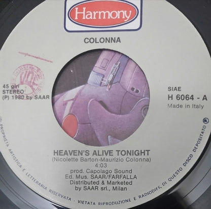 Maurizio Colonna – Heaven's Alive Tonight (7", Italy - 1980)