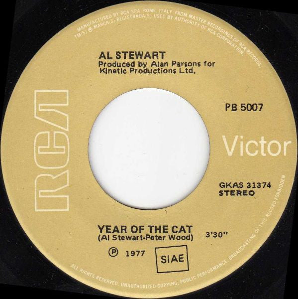 Al Stewart – Year Of The Cat / Broadway Hotel (7", Italy - 1977)