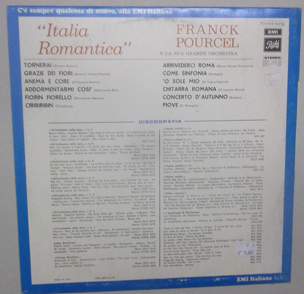 Franck Pourcel Et Son Grand Orchestre – Italia Romantica (LP, Album, Reissue, Italy)