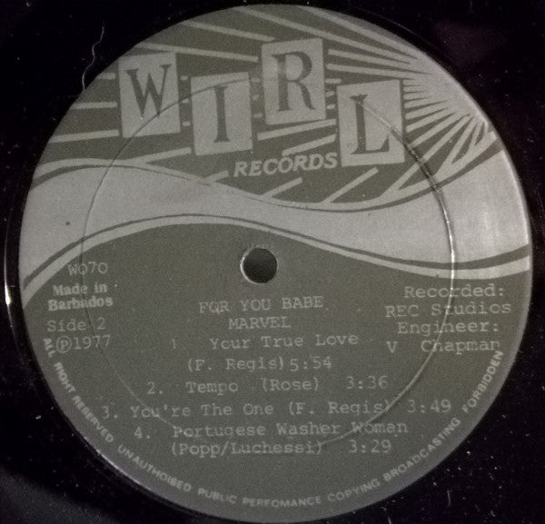 Marvel (50) – For You Babe (LP, Album, Barbados - 1977)