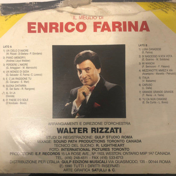 Enrico Farina – Il Meglio Di Enrico Farina (LP, Compilation, Italy - 1989)