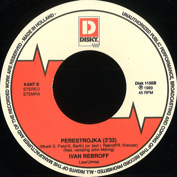 Ivan Rebroff – Glasnost / Perestroika (7", Netherlands - 1989)