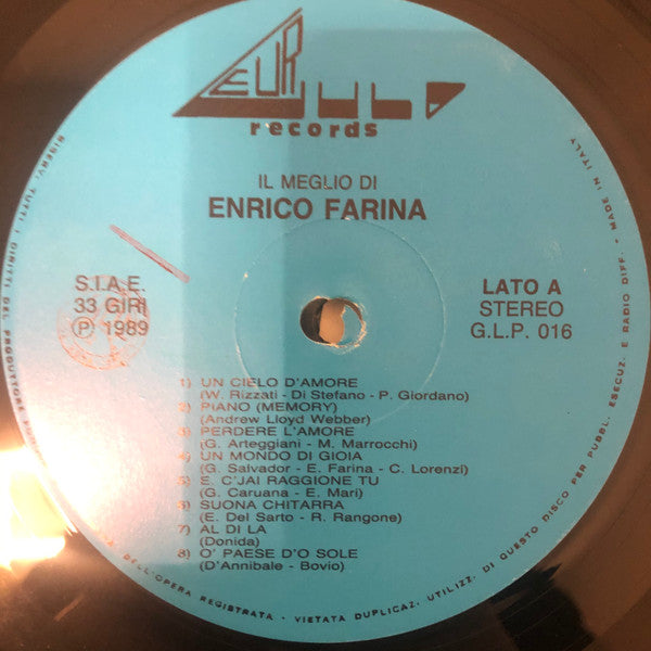 Enrico Farina – Il Meglio Di Enrico Farina (LP, Compilation, Italy - 1989)