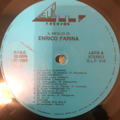 Enrico Farina – Il Meglio Di Enrico Farina (LP, Compilation, Italy - 1989)