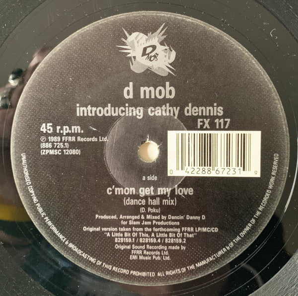 D Mob, Cathy Dennis – C'Mon And Get My Love (12", UK - 1989)
